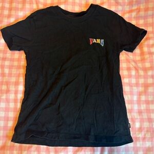 Vans Black Tee with Colorful Logo and Skulls
